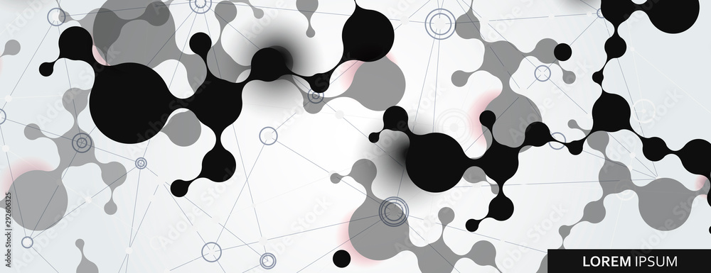 Aufkleber vector abstract with connection molecules, atoms and dna background