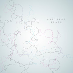 Global network connection. Global geometric connected abstract background. Vector circles and lines