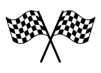 Poster Checkered or chequered flag for car racing flat vector icon for sports apps and websites © martialred