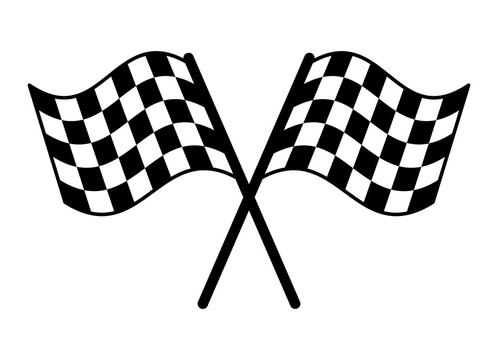 Checkered or chequered flag for car racing flat vector icon for sports apps and websites