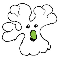 ink broccoli illustration on a white background illustration, vector