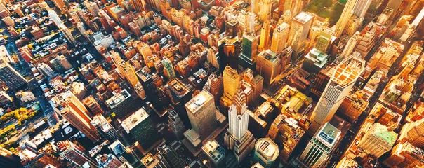 Foto op Plexiglas Luchtfoto van Manhattan New York vanuit Midtown © Tierney