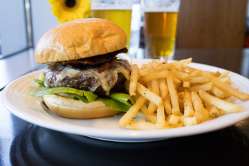 Bacon Cheeseburger with French Fries