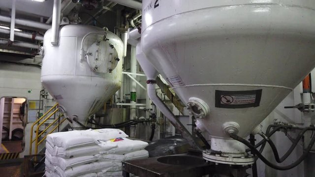 Sack room at an offshore drilling rig