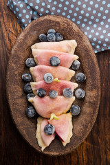 Blueberry dumplings, pierogi