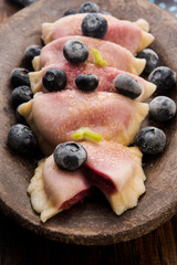 Blueberry dumplings, pierogi