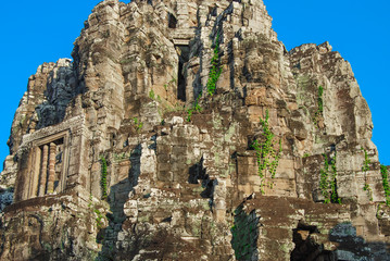 Ruins of the ancient temple of Bayon. Angkor Thom. Cambodia