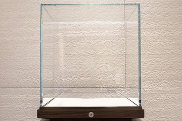 Empty glass showcase display