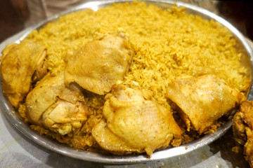Chicken Biryani thai style. halal food (Khao Mok Gai)