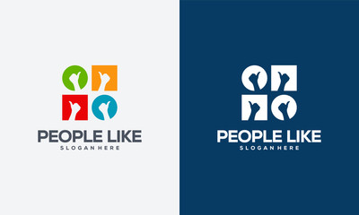 People Like Logo Template Design Vector, Emblem, Design Concept, Creative Symbol, Icon, People Thumb logo