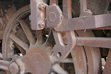 Steel wheel of old train