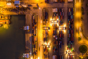 Kwai Tsing Container Terminals from drone view