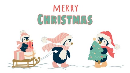 Christmas cute penguin