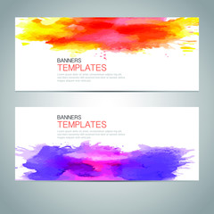 set of colorful banners