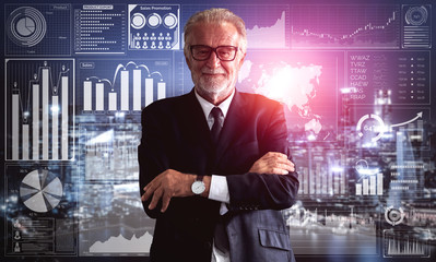 Data Analysis for Business and Finance Concept. Graphic interface showing future computer...