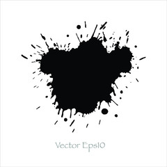 Obraz premium splash brush color black ink background.Vector EPS10