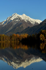 Fall colors at Reflections Lake, Alaska
