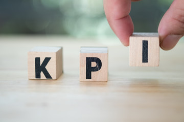 Letter block in word KPI (Abbreviation of key performance indicator)