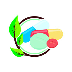 Medical and Herbal Drug vector flat design