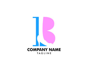 Initial Letter B with High Heels Women Shoes Icon Logo Template Design