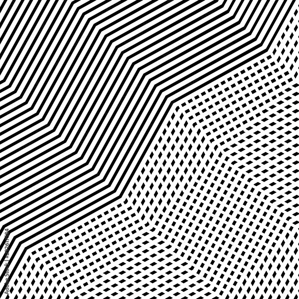 Aufkleber abstract monochrome, black and white moire, interlace, jumbled cluttered lines grid, mesh background