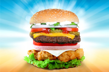 Big massive delicious hamburger