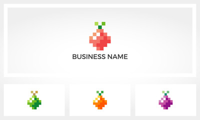 Low Resolution Pixelated Fruit Logo Design