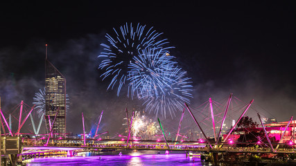 Fireworks show of Riverfire Brisbane