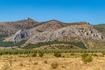 Fototapeta na wymiar Panorama of the Crimean mountains.