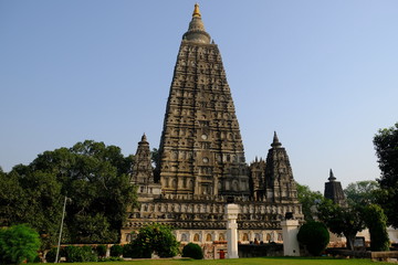 Fototapeta premium India Bodh Gaya Mahabodhi Temple - Great Awakening Temple - location where the Buddha is said to have attained enlightenment.