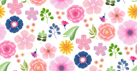 colorful floral flower blooming vector