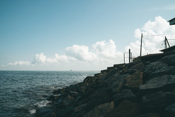 breakwater in the sea