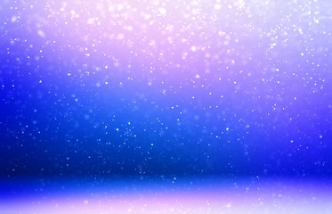 Obraz premium 3d blue pink snow fantastic room. Festive winter blurred background. Magical studio graphic. 