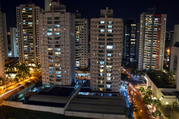  Landscape of buildings on a beautiful night in Londrina
