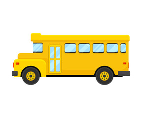 Obraz na płótnie Canvas Classic Yellow School Bus Of Left Side Projection Vector Illustration