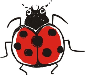 Fototapeta na wymiar Cute ladybird illustration