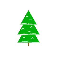 Silhouette design green spruce on white background. Modern stylish abstract texture. Colorful template for prints, textiles, wallpaper. Isolated graphic element. Flat vector image Vector illustration.