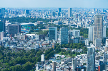 東京風景　六本木から望む新国立競技場方面　2019年