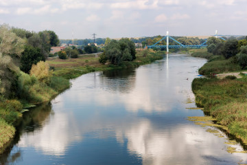 Fototapeta na wymiar River Siverskyi Donets in the Izium area