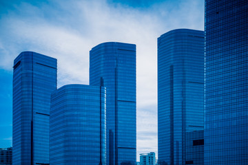 architectural complex against sky in downtown shanghai, china..