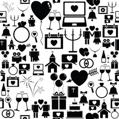 wedding seamless pattern background icon.