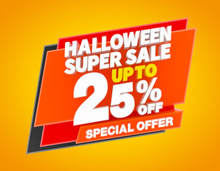 HALLOWEEN SUPER SALE UP TO 25 % SPECIAL OFFER illustration 3D rendering