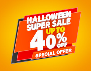 HALLOWEEN SUPER SALE UP TO 40 % SPECIAL OFFER illustration 3D rendering