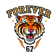 oriental tiger illustration graphic design print