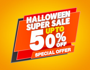 HALLOWEEN SUPER SALE UP TO 50 % SPECIAL OFFER illustration 3D rendering