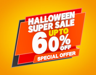 HALLOWEEN SUPER SALE UP TO 60 % SPECIAL OFFER illustration 3D rendering