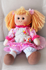 textile doll. a toy