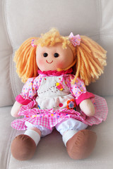 textile doll. a toy