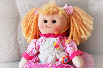textile doll. a toy