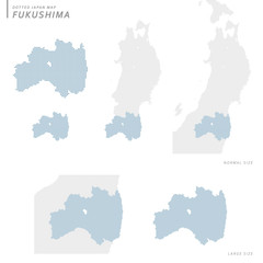 Naklejka premium dotted Japan map, Fukushima